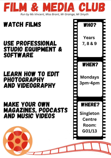 This image gives the details of the Film & Media Club